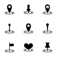 Set of black icons isolated on white background, on theme Labels vector