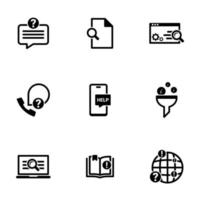 Set of black icons isolated on white background, on theme Search, sort data vector