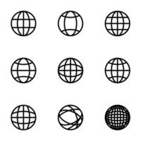 Set of black icons isolated on white background, on theme Internet, Web symbols vector