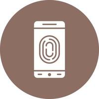 Mobile Fingerprint Lock Glyph Icon vector