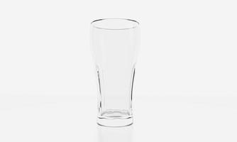 Empty glass on white background with  reflection . It clear and purity .  3D Rendering. photo