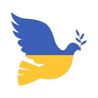Flying bird as a symbol of peace. Support Ukraine. Vector illustration. Flat vector illustration