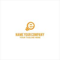e lightbulb logo simple icon design illustration vector
