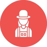 Female Farmer Glyph Icon vector