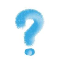 Furry question mark font vector. Easy editable question mark. vector