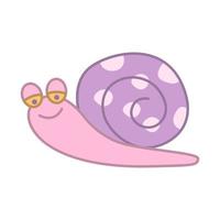 clip art of snail with cartoon design vector