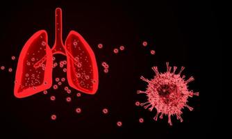 Coronavirus disease COVID-19 infection medical illustration. China pathogen respiratory influenza covid virus cells. New official name for Coronavirus disease named COVID-19. 3D Rendering. photo