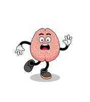 slipping brain mascot illustration vector