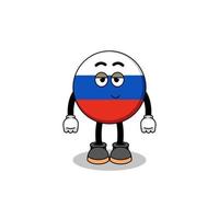 russia flag cartoon couple with shy pose vector