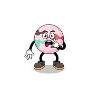 Character Illustration of bath bomb with tongue sticking out vector