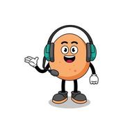 Mascot Illustration of egg as a customer services vector