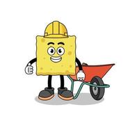 sponge cartoon as a contractor vector