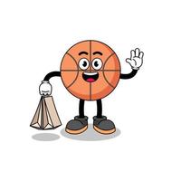 dibujos animados de compras de baloncesto vector