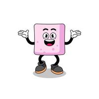 marshmallow cartoon searching with happy gesture vector