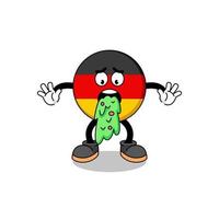germany flag mascot cartoon vomiting vector