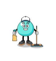 mascota del personaje del agua como servicio de limpieza vector