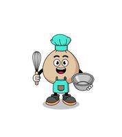 Illustration of money sack as a bakery chef vector