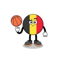 ilustración de la bandera de bélgica como jugador de baloncesto vector