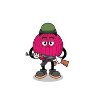 Cartoon of onion red soldier vector