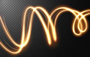 Abstract gold wavy line of light, isolated and easy to edit. Vector Illustration