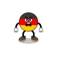 germany flag cartoon illustration with angry expression vector