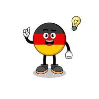 caricatura de la bandera de alemania con una pose de idea vector