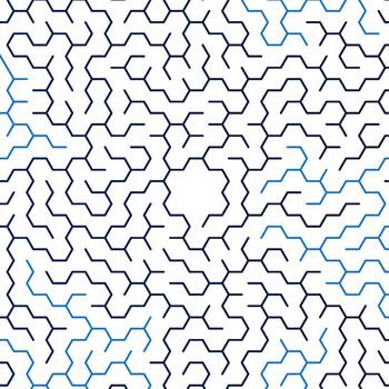 Blue abstract background with hexagonal pattern vector