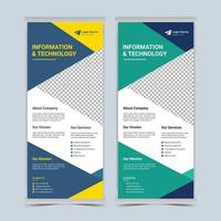 Information and technology business roll up banner design template vector