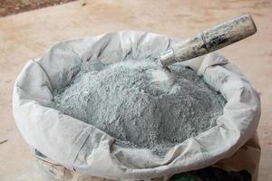 Cement powder in bag package photo