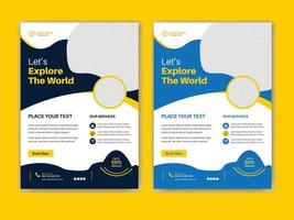 Travel business flyer template design vector