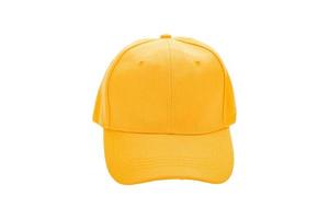 Yellow baseball cap isolated on white background. with clipping path photo