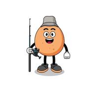 Mascot Illustration of egg fisherman vector