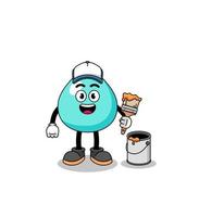 Character mascot of water as a painter vector