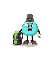 Illustration of water mascot as a hiker vector