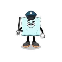 Cartoon Illustration of sugar cube police vector