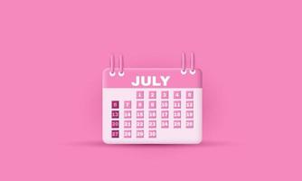 calendar assignment design icon planning concept 3d realistic vector