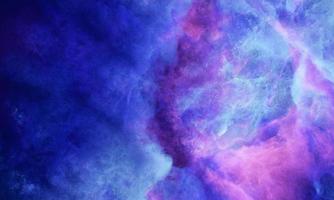 nubes de aerosol, neblina espacial o rayos cósmicos, rosa, azul pastel, cielo espacial con muchas estrellas. viajar en el universo. representación 3d foto