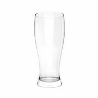 vaso de cerveza transparente alto vacío con gota. aislado en blanco representación background.3d. foto