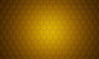 fondo hexagonal dorado abstracto. concepto de tecnología futurista. Ilustración de procesamiento 3d. patrón de geometría hexagonal. foto