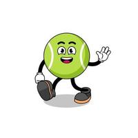 tennis ball cartoon walking vector