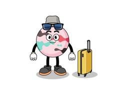 bath bomb mascot doing vacation vector