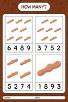 How many counting game with tamarind worksheet for preschool kids, kids activity sheet, printable worksheet vector