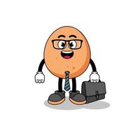 egg mascot as a businessman vector