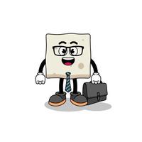tofu mascot as a businessman vector
