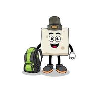 Illustration of tofu mascot as a hiker vector