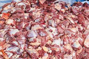 Fresh raw meat at Islamic Day Of Eid Al-Adha photo