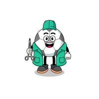 Illustration of soccer ball mascot as a surgeon vector