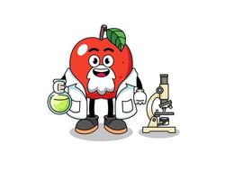 Mascot of apple as a scientist vector