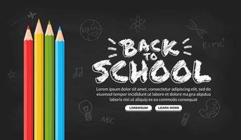 Welcome back to school background with colour pencils, Concept of education banner with back to School lettering design vector