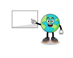 earth illustration doing a presentation vector
